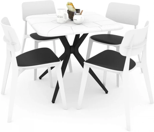 1082182301 Обеденная группа SHT-DS135 белый/черный Sheffilton 1082182301