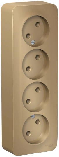 BLNRA000414 Розетка накладная четверная без заземления (титан) Systeme Electric Blanca BLNRA000414