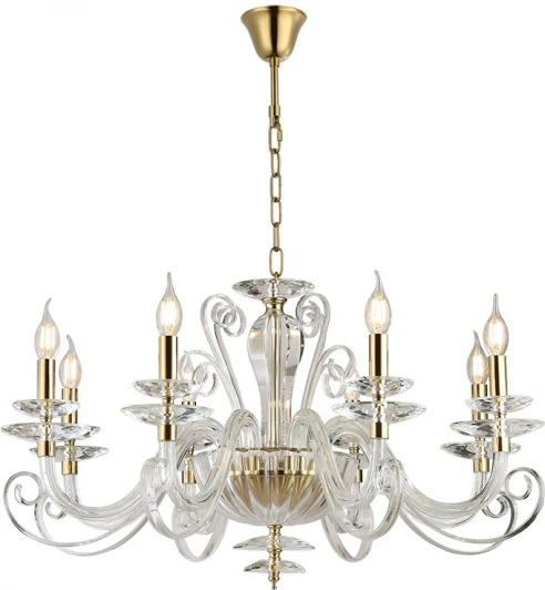 8578/C gold polished Подвесная люстра Newport 8570 8578/C gold polished (220V, на цепи, подсвечник, свеча)