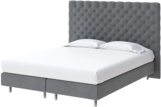 1928683 PROxSON Кровать Paris Boxspring Lift (Ткань: Велюр Monopoly Британский серый (996)) 120x200