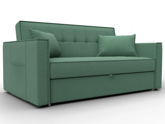 134862 Диван прямой Лига-104 (140) (ЛДСП,Брус,Фанера,Рогожка/Зеленый) Лига Диванов 134862