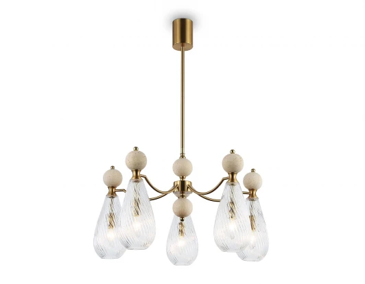 LH53286 Потолочная люстра на штанге с травертином Ambrella Ceramo Modern LH53286