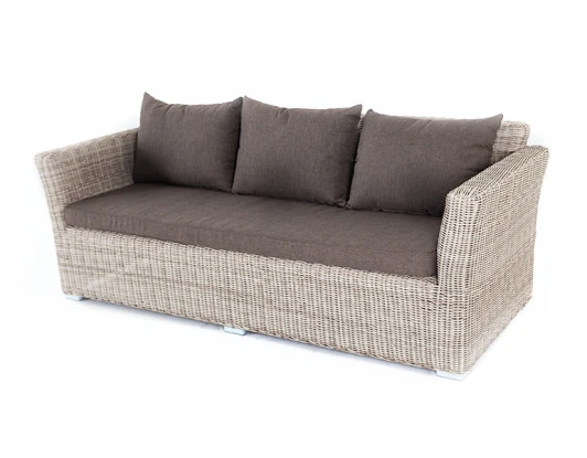 YH-C3130W-3 beige Диван из искусственного ротанга трехместный, цвет бежевый 4SIS Капучино YH-C3130W-3 beige