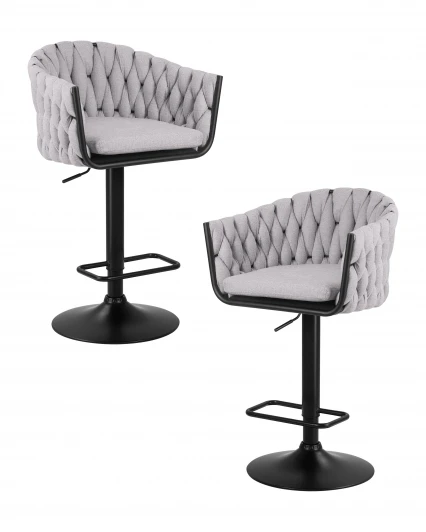 LM-9690-N_B-M_TT-LAR-275-17 Набор 2 шт стул барный DOBRIN LEON (серая ткань (LAR 275-17))