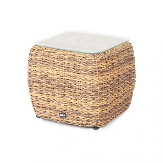 YH-S4664G TW Кофейный столик из искусственного ротанга (гиацинт), цвет соломенный 4SIS Кальяри YH-S4664G TW