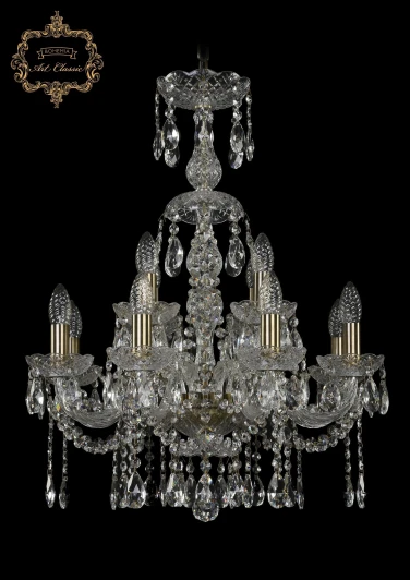 11.12.8+4.195.XL-67.Br.Sp Подвесная люстра Art Classic 11.12 11.12.8+4.195.XL-67.Br.Sp (220V, хрусталь, на цепи, подсвечник, свеча)