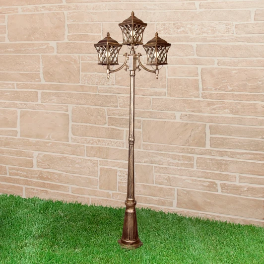 Cassiopeya F/3 черное золото Наземный фонарь Elektrostandard Cassiopeya F/3 черное золото (220V, IP44)