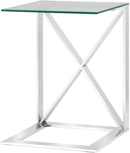 УТ000004647 Журнальный стол Stool Group 40*40 КРОСС серебро УТ000004647