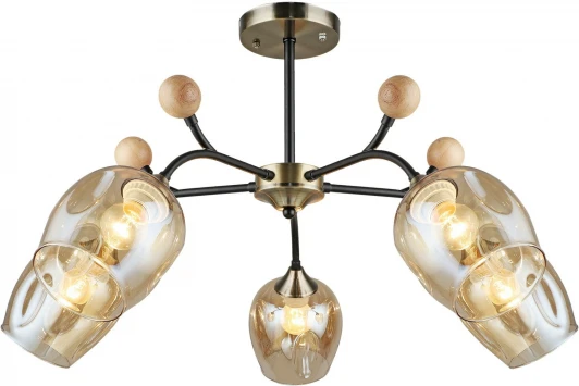 02009-0.3-05 AB+BK Потолочная люстра на штанге Reluce 02009-0.3-05 AB+BK (220V)