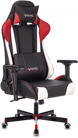 VIKING TANK RED Кресло игровое Zombie VIKING TANK черный/красный/белый эко.кожа с подголов. крестовина металл