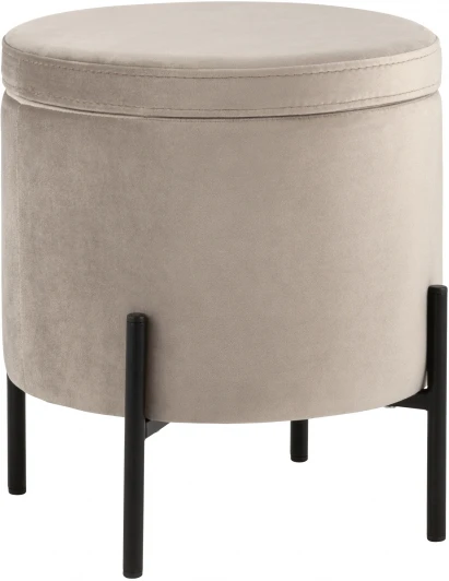 УТ000035890 Пуф Грейс с ящиком велюр серо-бежевый УТ000035890