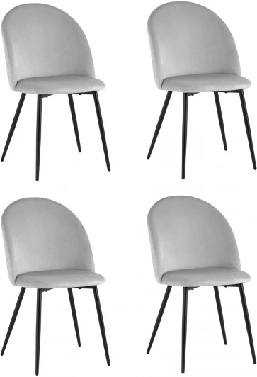 УТ000037279 Стул Lilly велюр серебристый 4 шт. Stool Group арт.УТ000037279