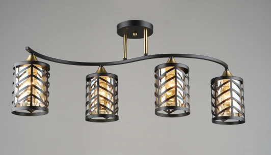 000065846 Потолочная люстра на штанге SL3501-4 BK+GD Мелодия Света SL1N 000065846