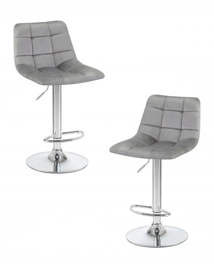 LM-5017-N_CH-M_V-MJ9-75 Набор 2 шт стул барный DOBRIN TAILOR (серый велюр (MJ9-75))