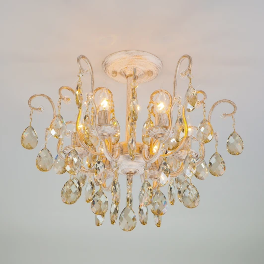 10022/6 белый с золотом Потолочная люстра Eurosvet 10022 10022/6 белый с золотом