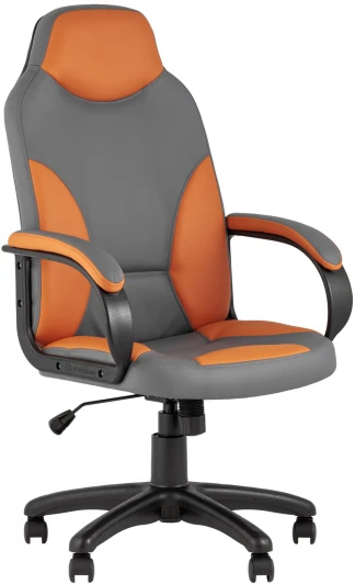 УТ000025619 Кресло компьютерное игровое Кронос экокожа серый/оранжевый Stool Group УТ000025619