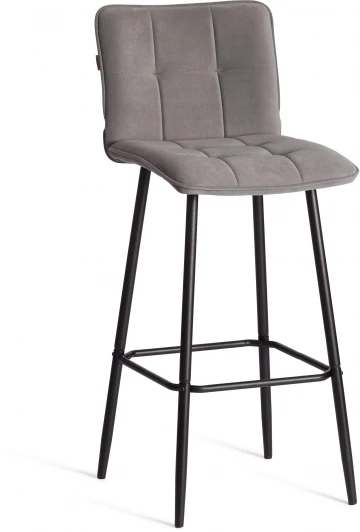 24905 Барный стул Bari/Бари Tetchair (Металл,Велюр/Серый) арт.24905