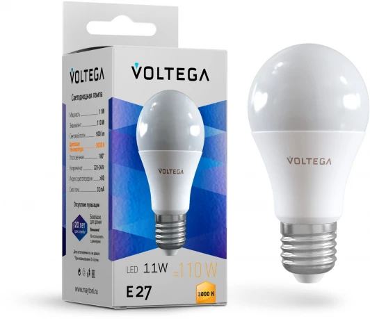 7245 Светодиодная лампа Simple A60 11W 3000K E27 Voltega General purpose bulb 11W 7245