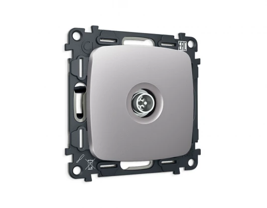 MO513005 Комплект механизма ТВ-розетки оконечной экранированной встраиваемый (сталь матовый) Ambrella Volt QUANT MO513005