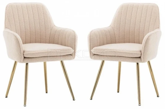 HSBI_Y607_beige_boucle_2 Набор из 2 стульев Tranquil Synchrony Hesby (Металл/букле) арт.HSBI_Y607_beige_boucle_2