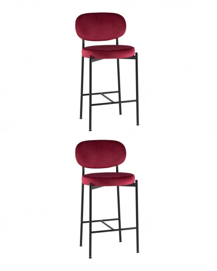 УТ000042511 Стул полубарный Бриф VD велюр винный 2 шт. Stool Group УТ000042511