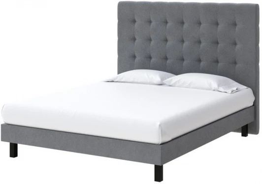 1927052 PROxSON Кровать Madrid Boxspring Standart (Ткань: Велюр Monopoly Британский серый (996)) 200x200