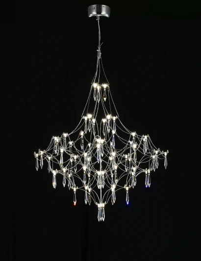 MR2640-66P-76AP Подвесная люстра светодиодная с пультом и хрустальными подвесками Asfour MyFar Allegria MR2640-66P-76AP