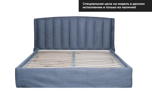 ODRY-180M-Natur Sin+Colt1006 Кровать Odry c подъем.мех. шенилл синий Natur Sin 206*220*120 Garda Decor