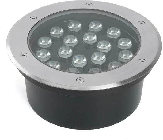 48454 Встиваемый светодиодный свтельник (грунтовый) Feron SP2804 48454 20W, AC12V, низковольтный, 4000K, металлик, IP67 (круглые)