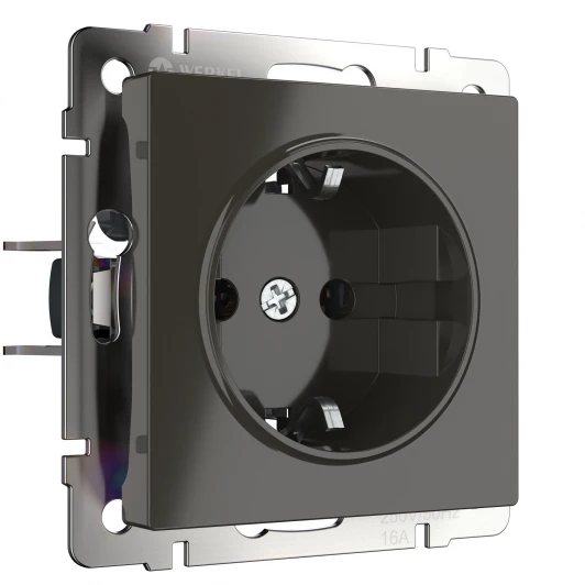 W1171007 Розетка с заземлением (серо-коричневый) W1171007 (a050837)