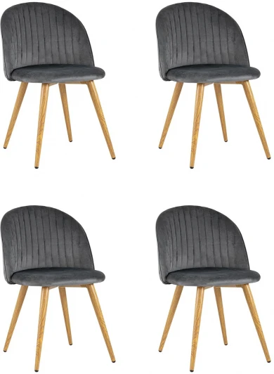 УТ000037461 Стул Лион Страйпс велюр серый 4 шт Stool Group арт.УТ000037461