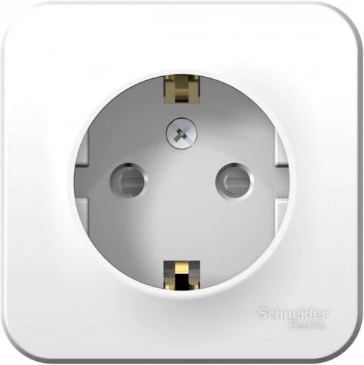 BLNRA011101 Розетка накладная с заземлением и шторками (белый) Systeme Electric Blanca BLNRA011101