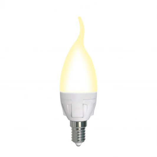 LED-CW37 7W/3000K/E14/FR/DIM PLP01WH картон Лампочка светодиодная свеча на ветру белая E14 7W 3000K Uniel LED-CW37 7W/3000K/E14/FR/DIM PLP01WH