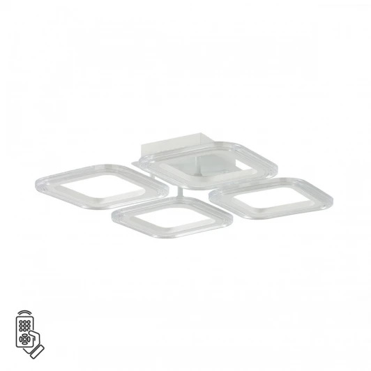 8026/42CL Потолочная люстра светодиодная с ПДУ Lumion Kvadro 8026/42CL белый/белый, металл/акрил LED 42W 3000-6000К 220V