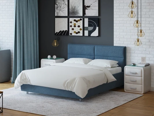 1928226 PROxSON Кровать Pado без основания (Ткань: Велюр Monopoly Прованский синий (792)) 140x190