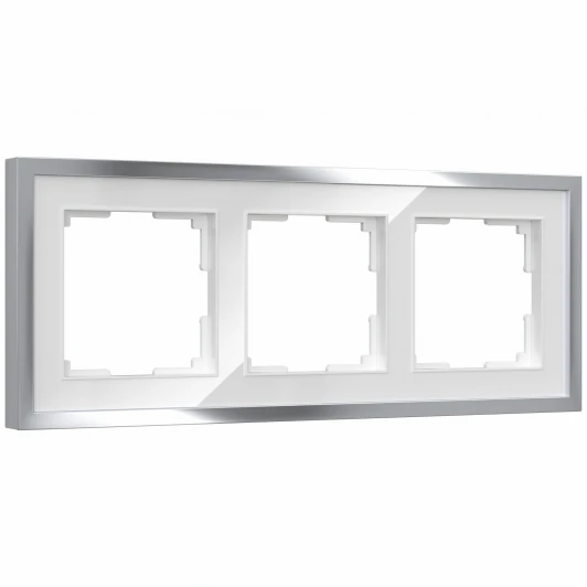 W0032850 Рамка на 3 поста Baguette (белый/серебро) Werkel W0032850 (a060232)