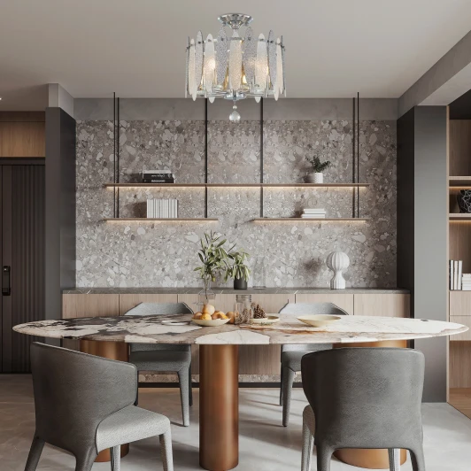 373309/5/80/380 CR Потолочная люстра хрустальная на штанге Arte Milano Sorrento-3309 373309/5/80/380 CR (220V)