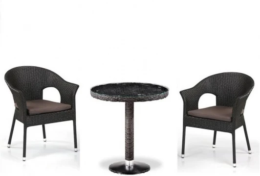 T601/Y79A-W53 Brown 2Pcs Кофейны комплект плетеной мебели T601/Y79A-W53 Brown (2+1) (Искусственный ротанг) Afina