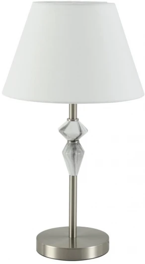 8274/1T Настольная лампа с выключателем Lumion Vermont 8274/1T никель/белый/серый, металл/керамика/ткань Е14 1*40W 220V
