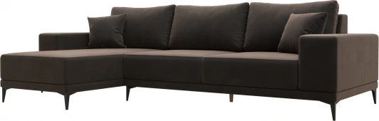 122399L Диван угловой Льюес левый (Коричневый/Велюр) Лига Диванов арт.122399L