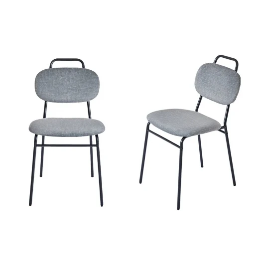 FR 1067P Комплект из 2-ух стульев MOLLY разборный черный каркас серое сиденье Bradex Home FR 1067P