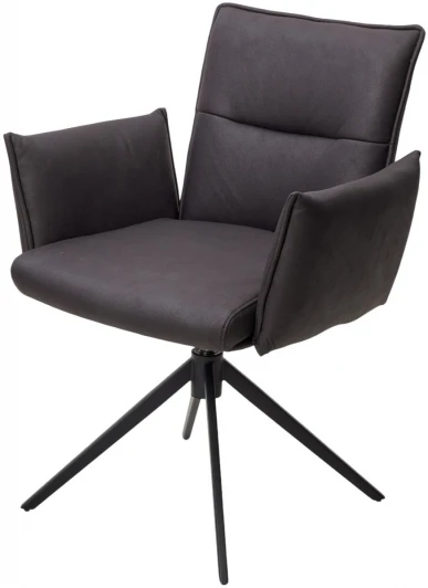 621M05774 Стул DEAN 360 град.поворот. Темно-серый  экокожа  Maison 99# / Черный, ®DISAUR (арт.621M05774)