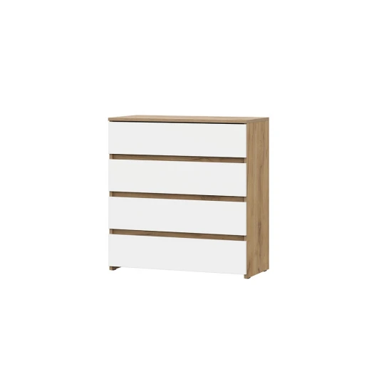 00-00196745 Комод Арника Некст 1 (4 ящика), Дуб Золотой, Белый