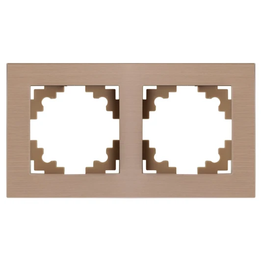 50014 Рамка на 2 поста (шампань) Stekker Катрин 50014