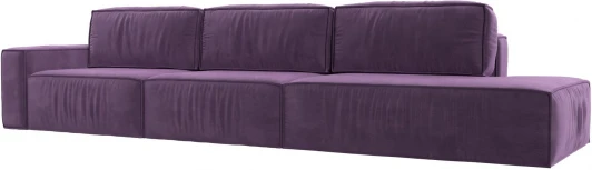 121750L Диван прямой Прага Модерн Лонг подлокотник слева (Сиреневый/Микровельвет) Лига Диванов арт.121750L