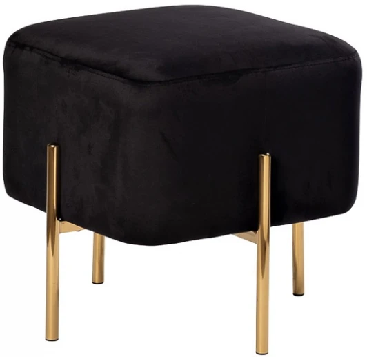 76AR-732BAN-CHERN 76AR-732BAN-CHERN Банкетка велюр черный/золото 42*42*44см Garda Decor