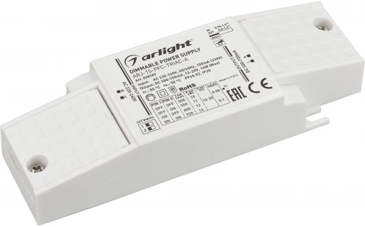 028187 Блок питания ARJ-15-PFC-TRIAC-A (14W, 500-700mA) (IP20 Пластик) 028187 Arlight ARJ