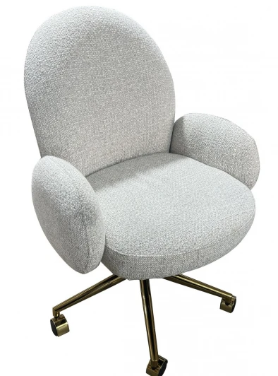 BS1239-WTcasa Кресло IST-CASA офисное Клауд PRO BS1239-WT, белый крем/золото