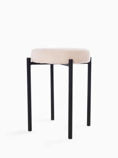 101925 Табурет МАМАДОМА БОБ, ЧЁРНЫЙ/CREM LUX b3