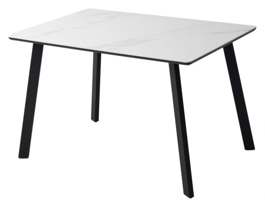 480M06129 Стол ТИК ТАК 120 цвет Белый мрамор MATTE, керамика / Черный каркас M-City 64651